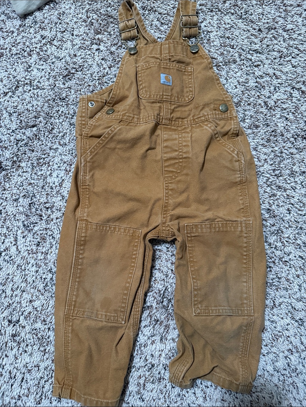 Carhartt Kids Tan/Brown Duck Canvas Overalls